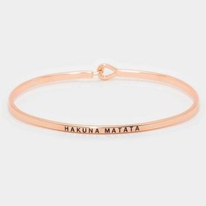 HAKUNA MATATA Engraved Mantra Bracelet Rose Gold